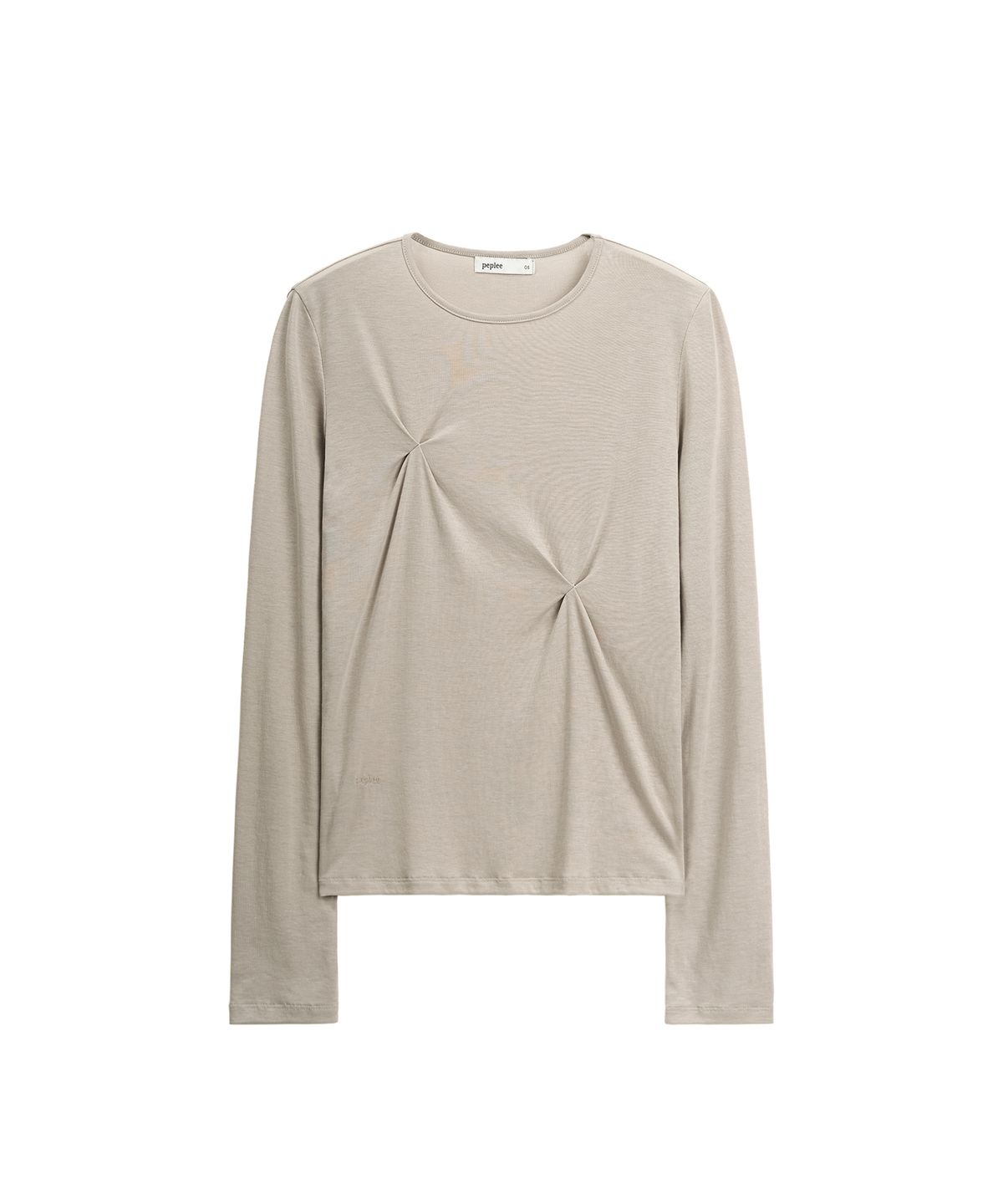 페플리(PEPLEE) Cross Pinch Tencel Long Sleeve (Beige)