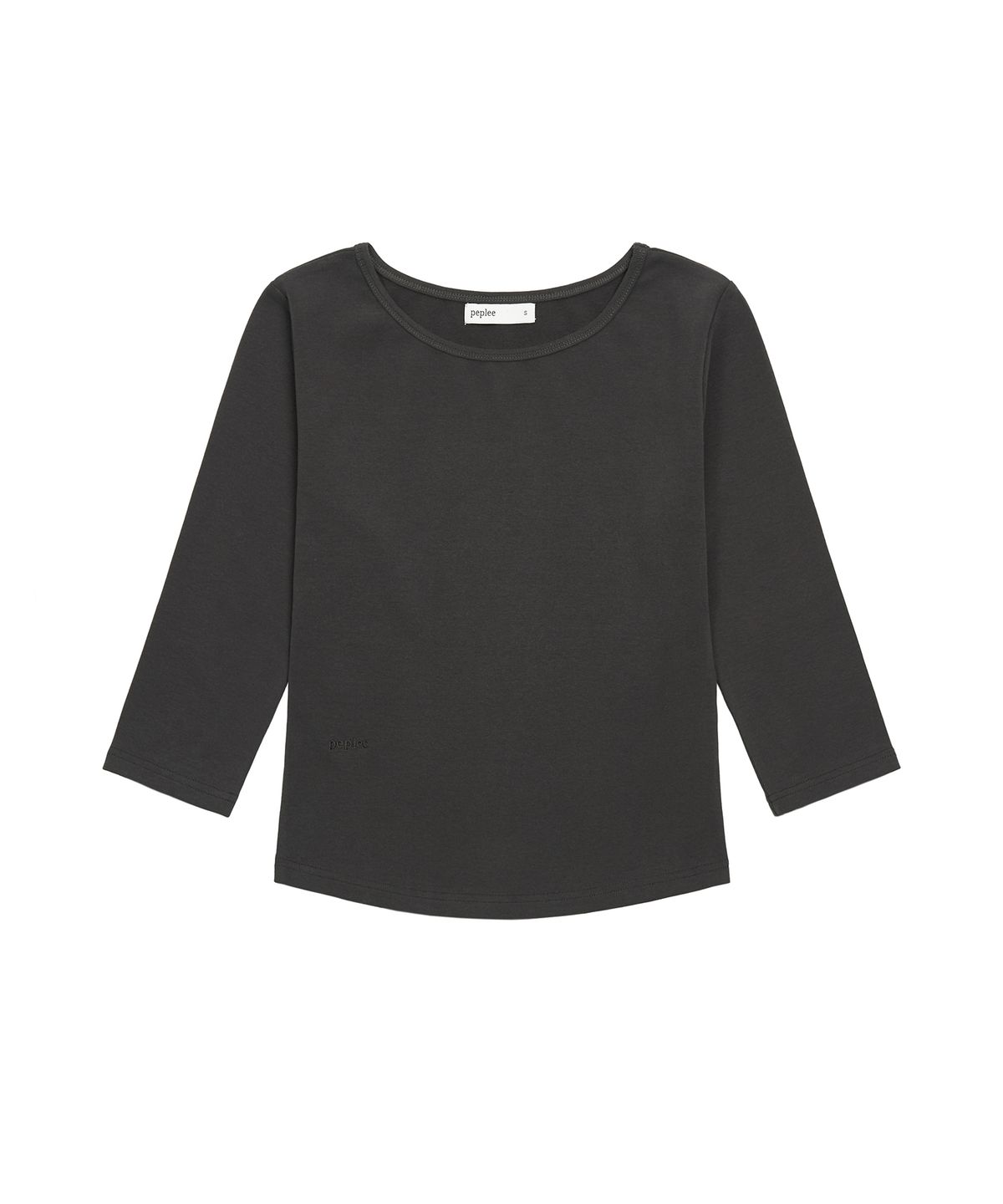 페플리(PEPLEE) Boat Neck 3/4 Sleeve Tee (Charcoal)