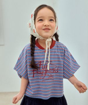 테리 그라운드 자수 맨투맨_블루