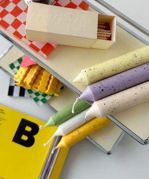 핸드메이드 인테리어 도트 테이퍼 캔들