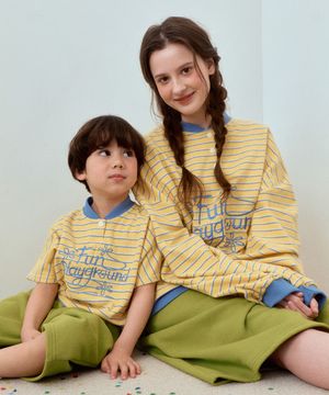 [ADULT] 테리 그라운드 자수 맨투맨_옐로우