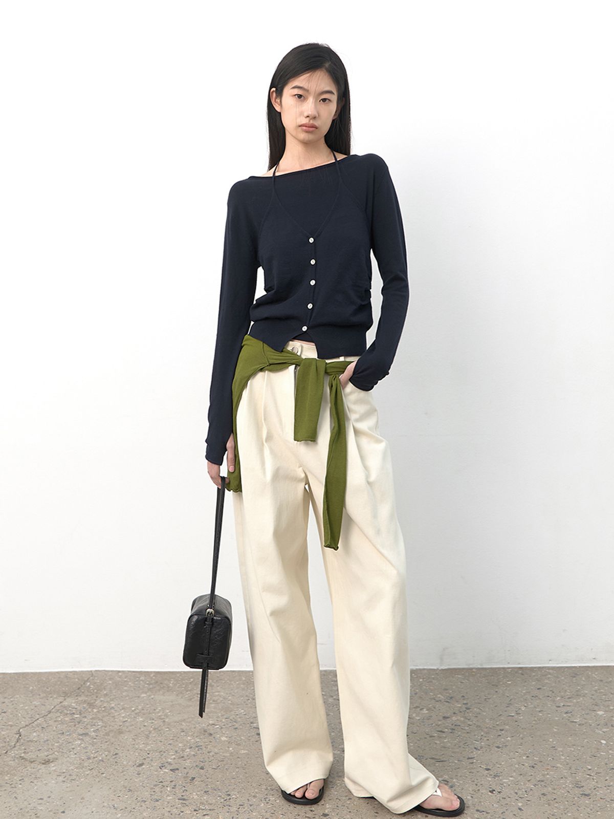 아틀리에 나인(ATELIER NAIN) HALTER VEST LAYERD BOAT NECK KNIT (T-7189)