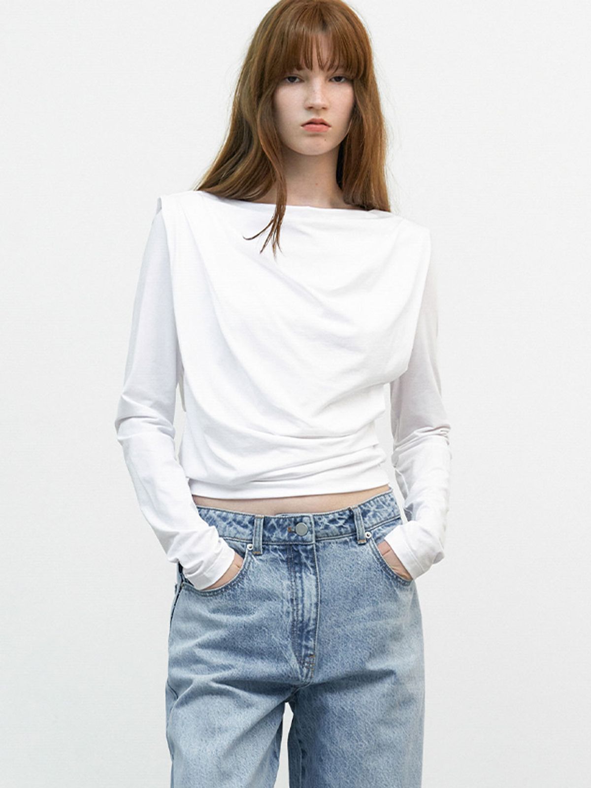 아틀리에 나인(ATELIER NAIN) DRAPING DETAIL TOP (T-7167)