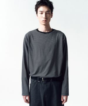 보더 스트라이프 롱슬리브 BLACK