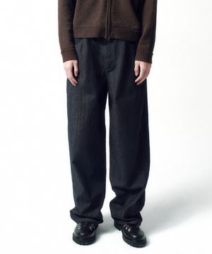 라이트 슬럽 와이드 팬츠 MUD INDIGO