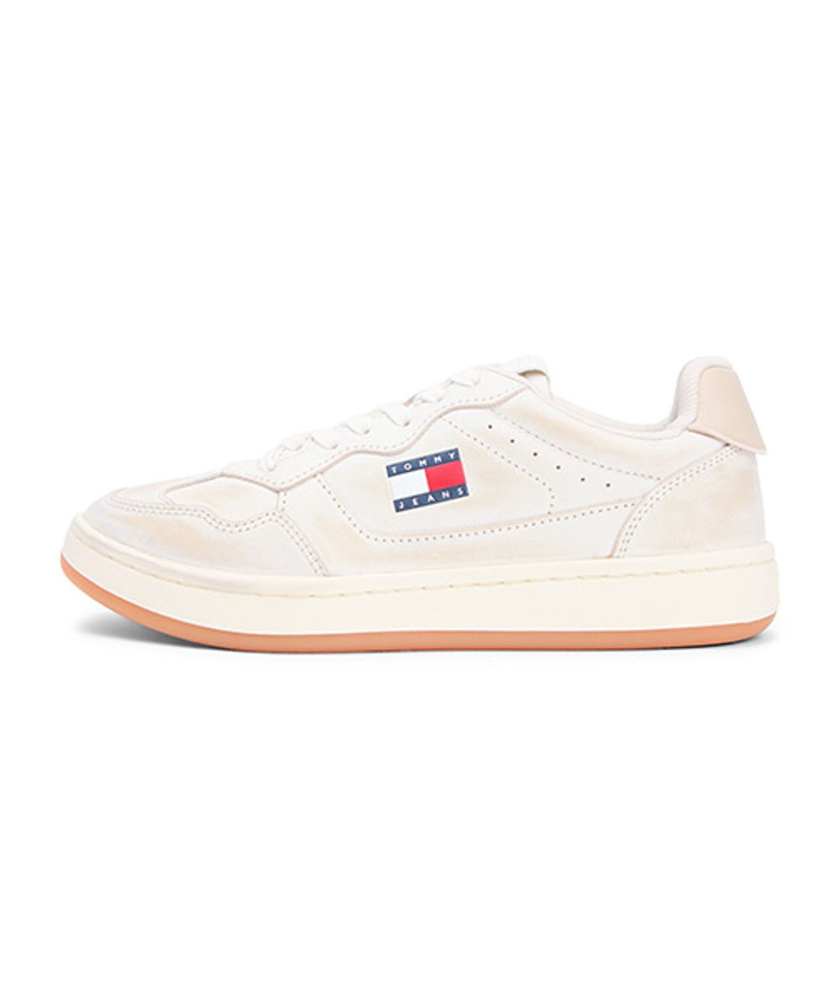 타미진스(TOMMY JEANS) 아카이브 98 코트 더스티 레더 스니커즈-아이보리(T52G1ARS220JT102W) (T52G1ARS220JT102W)