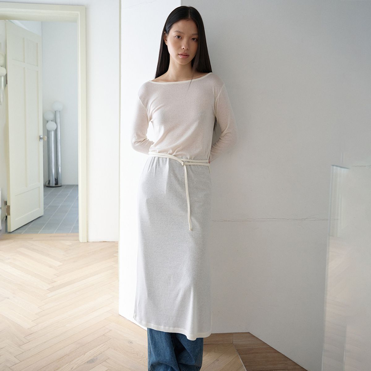 노우드(NOEUD) Side cut dress (Ivory)