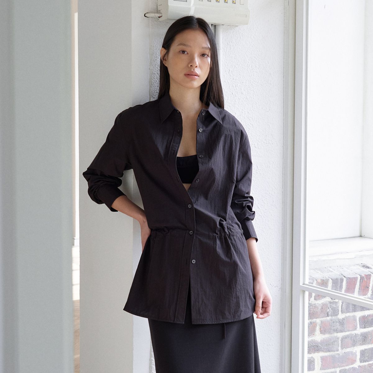 노우드(NOEUD) Drawline shirt (Black)