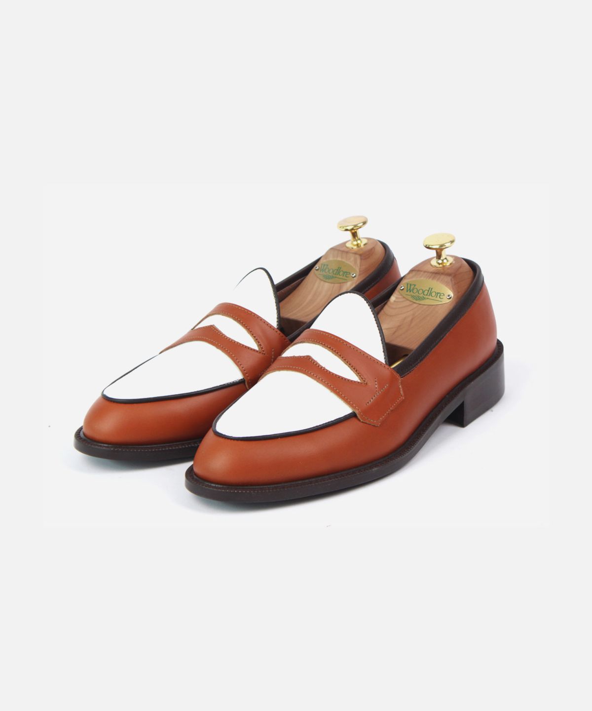 커스텀무드(CUSTOMMOOD) 에쉬 소가죽 페니로퍼(Natural brown & white)