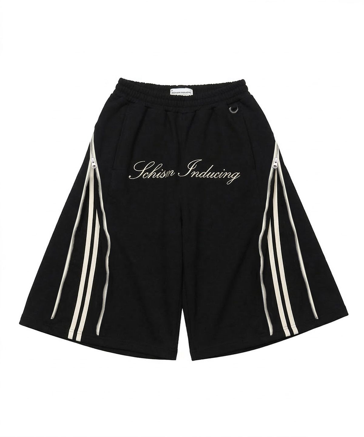 스키즘 인듀싱(SCHISM INDUCING) CROSS ZIPPER SHORTS BLACK