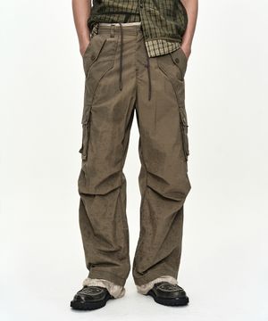CARPENTER CARGO WIDE-LEG TROUSERS apa901m(KHAKI BROWN)