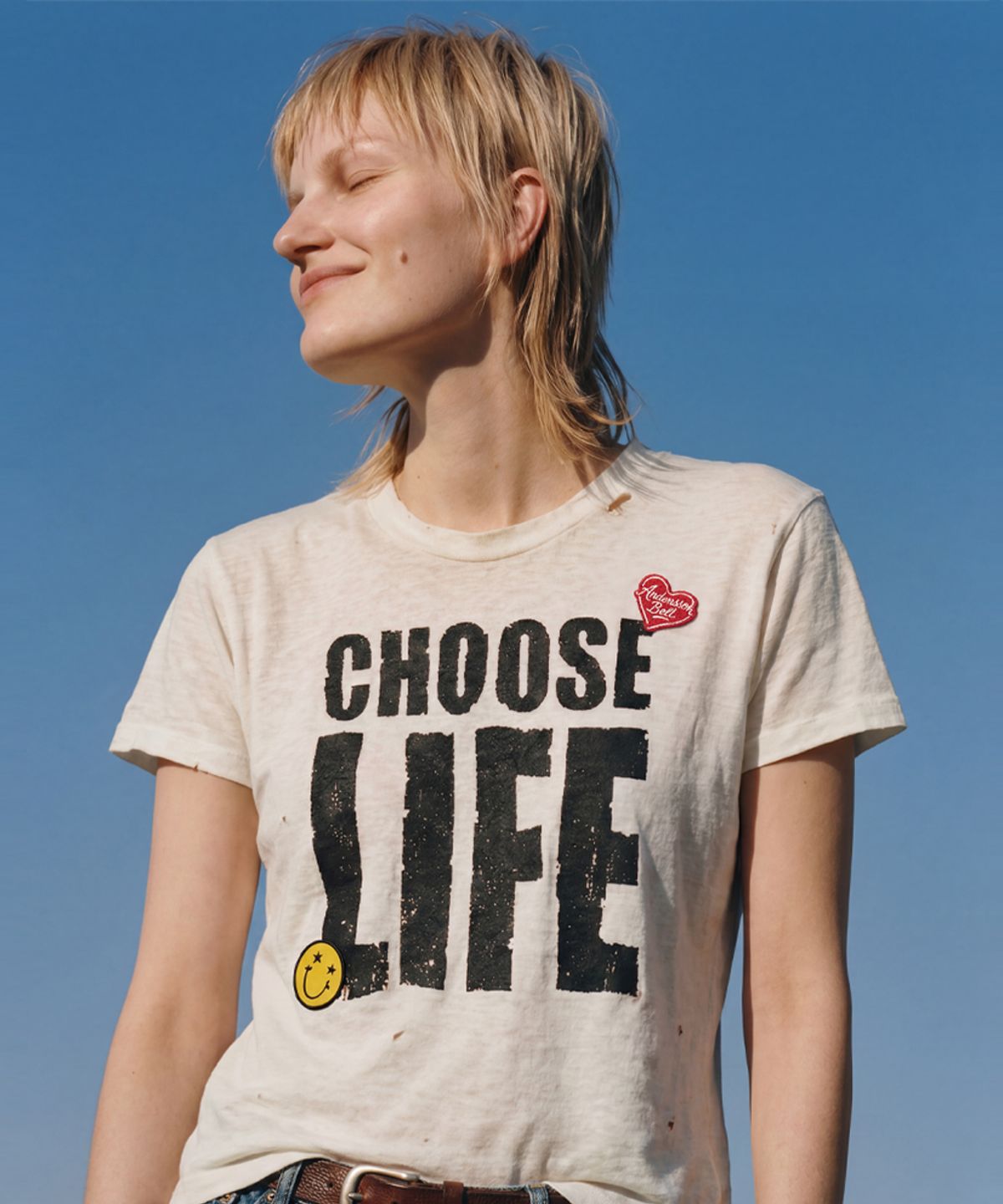앤더슨벨(ADSB ANDERSSON BELL) (ESSENTIAL) UNISEX CHOOSE LIFE T-SHIRT atb1547u(WHITE)
