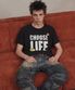 (ESSENTIAL) UNISEX CHOOSE LIFE T-SHIRT atb1547u(BLACK)