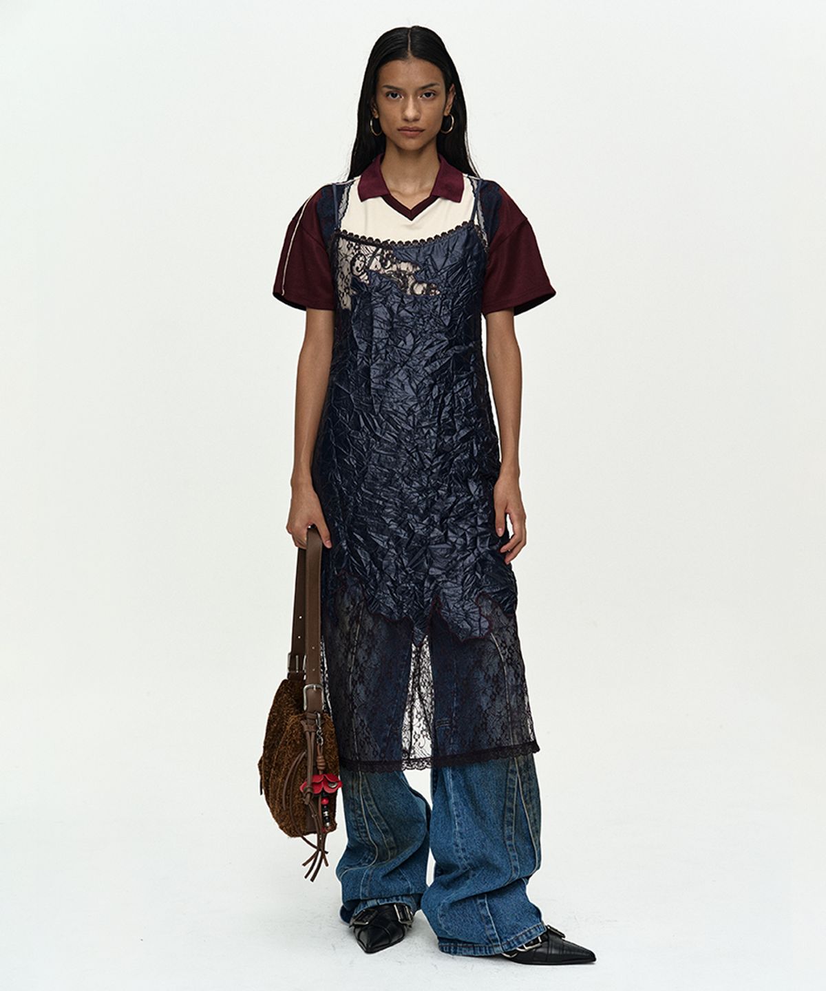 앤더슨벨(ADSB ANDERSSON BELL) EMBROIDERY LACE DRESS atb1520w(NAVY)