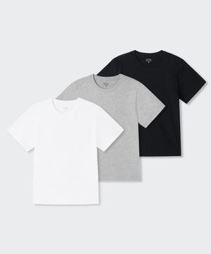 우먼즈 에센셜 크루 넥 티셔츠 3팩