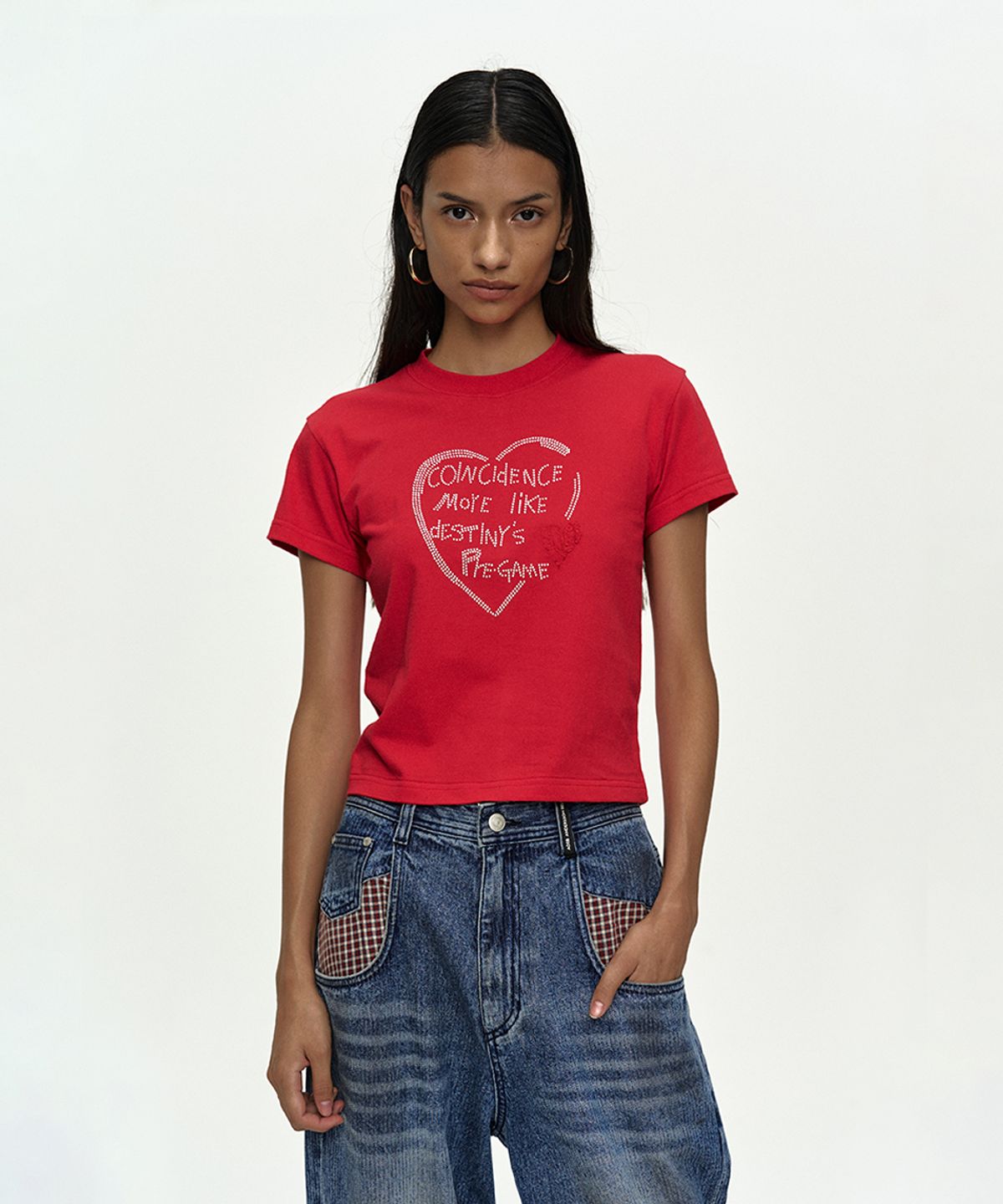 앤더슨벨(ADSB ANDERSSON BELL) (ESSENTIAL) BABY HEARTFIX T-SHIRT atb1418w(RED)