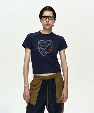 (ESSENTIAL) BABY HEARTFIX T-SHIRT atb1418w(NAVY)