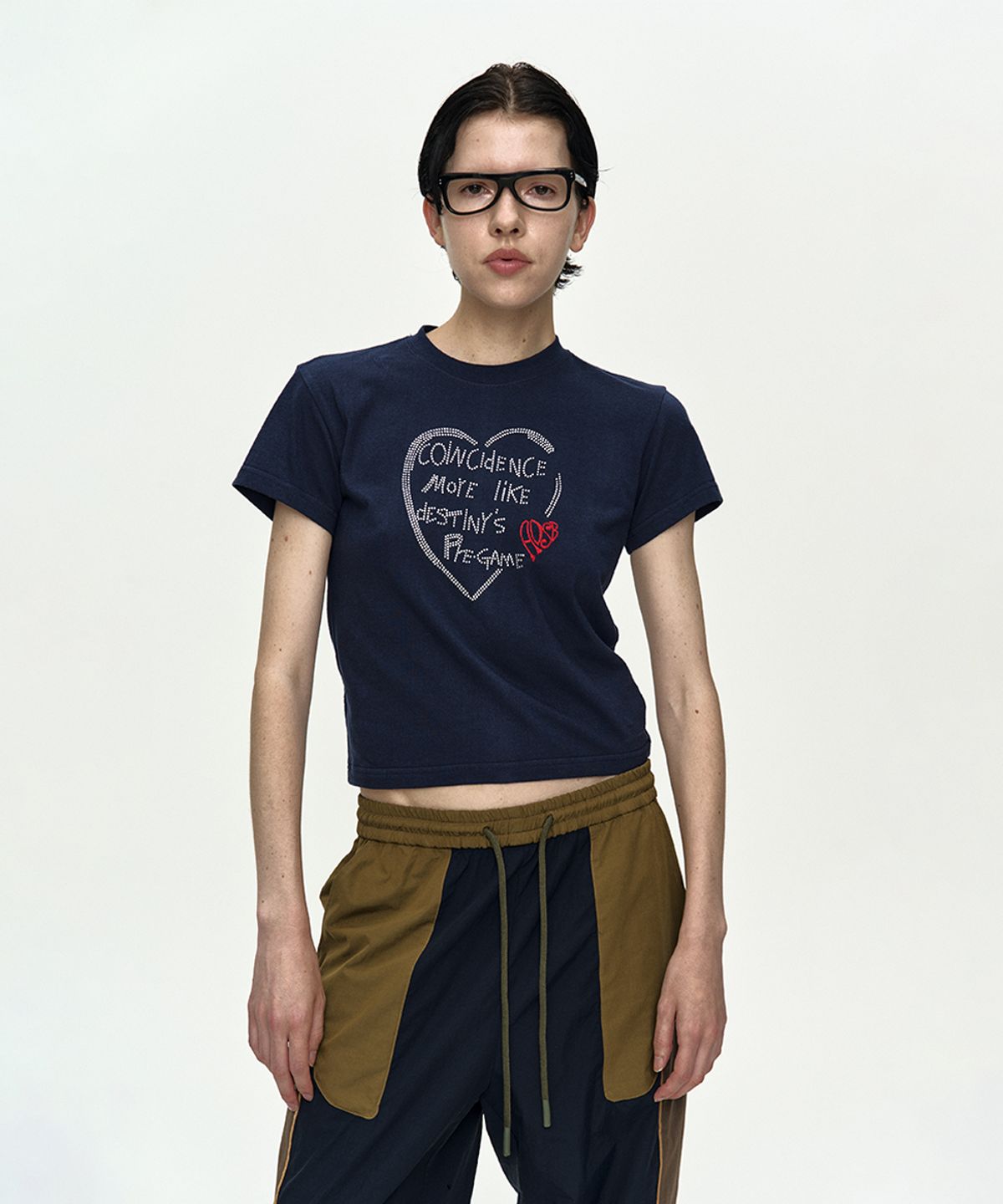 앤더슨벨(ADSB ANDERSSON BELL) (ESSENTIAL) BABY HEARTFIX T-SHIRT atb1418w(NAVY)