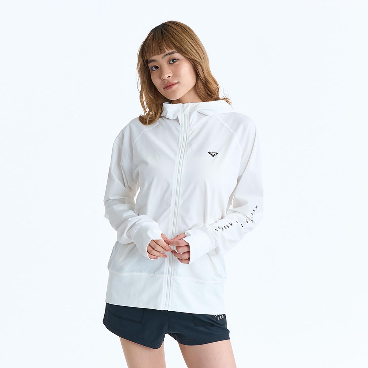 록시(ROXY) HISTORICAL LOGO 후드 래쉬가드 (RG11RZ802WHT)