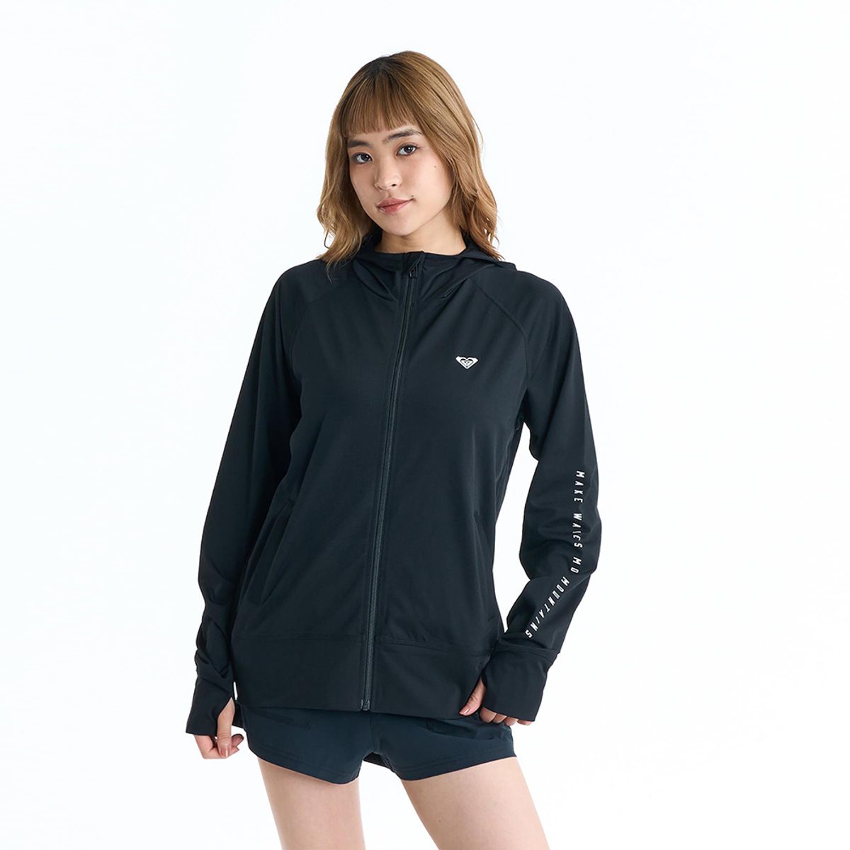 록시(ROXY) HISTORICAL LOGO 후드 래쉬가드 (RG11RZ802BLK)