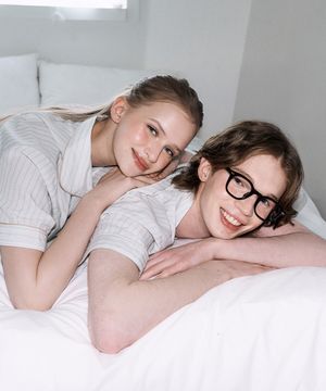 리프 반팔 커플 잠옷세트