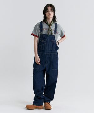 파번 5809 다크인디고 오버롤 데님팬츠