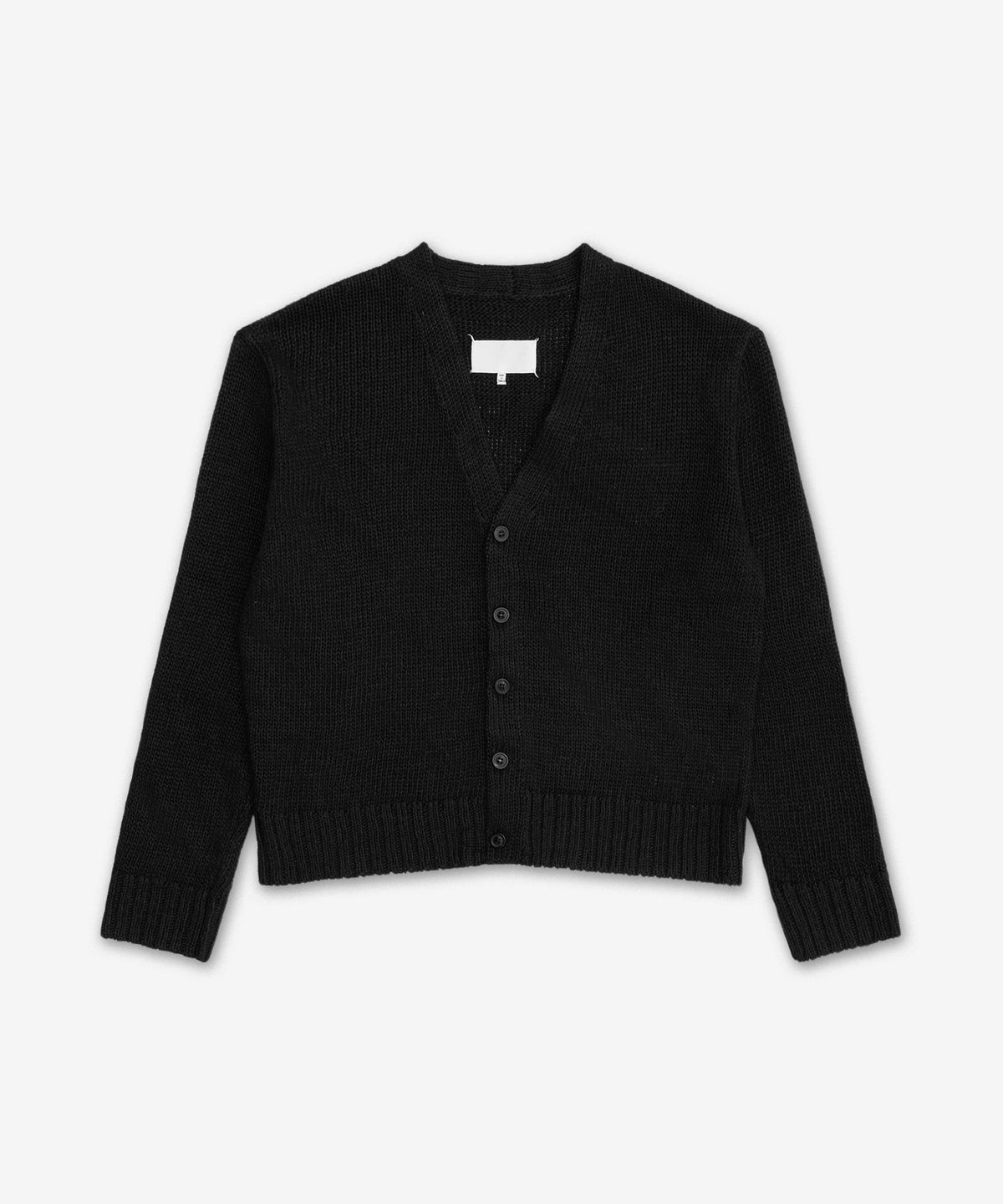 메종 마르지엘라(MAISON MARGIELA) 가디드 햄프 니트 가디건 - 블랙 / S51HP0017M13100900