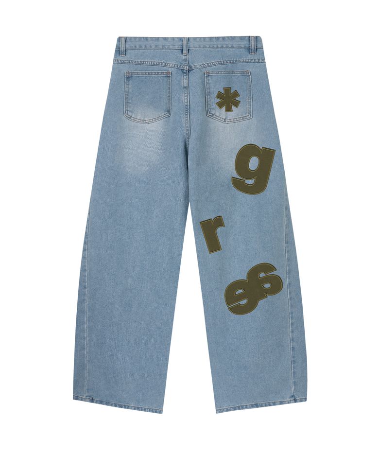 [UNISEX]GRAE-S SPOT 와이드 커브드 진_Light Blue