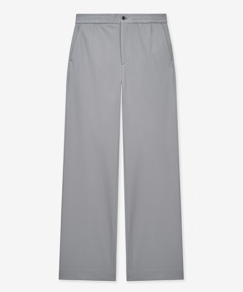 Wide Fit Ribbed Banding Pants (Light Grey) TNPA6E109G2