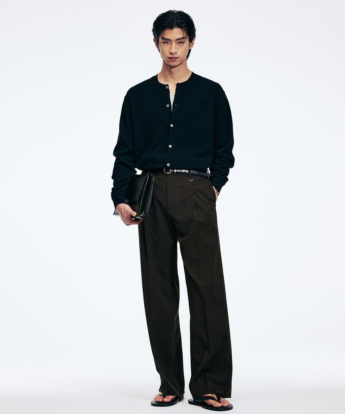 티엔지티(TNGT) Flap Detail Wide Fit Pants (Brown) TNPA6E102W2