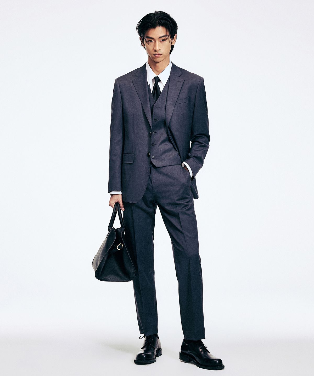 티엔지티(TNGT) Classic Wool Suit Pants (Charcoal Grey) TNPA6E103CG