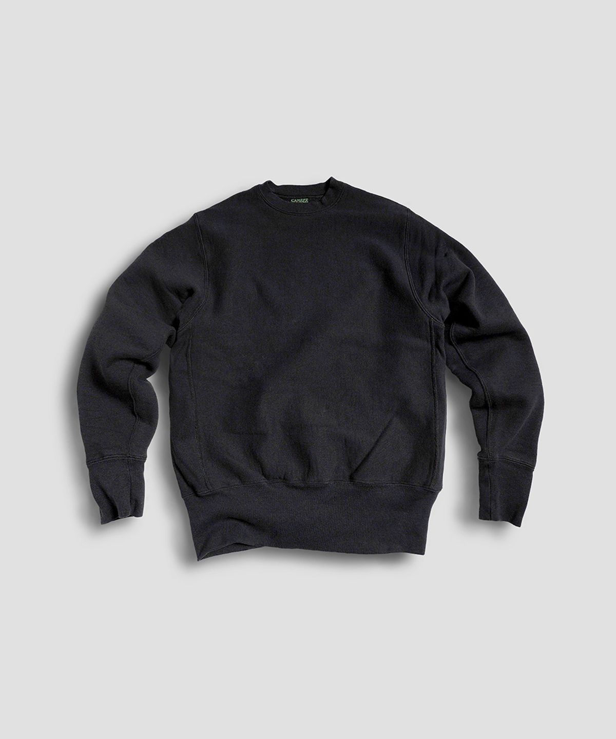 캠버 스포츠웨어(CAMBER SPORTSWEAR) 크로스니트 크루넥 스웻셔츠, 블랙