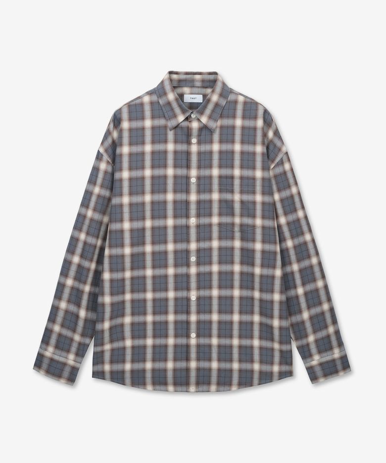 Oversized Check Shirt (Ash Brown) TNSH6E106W2
