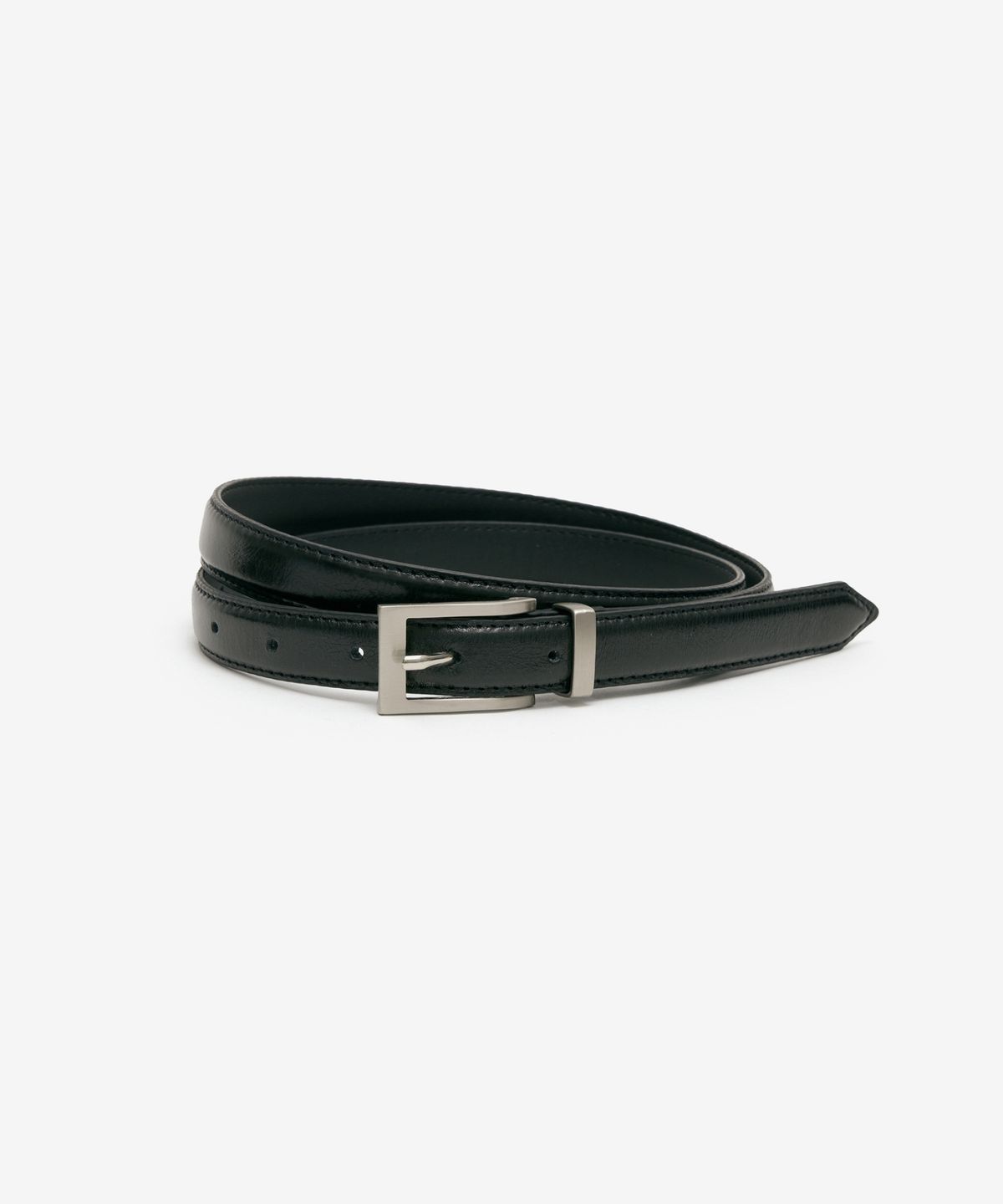 티엔지티(TNGT) Square Buckle Leather Belt (Silver) TNBE6E003SV