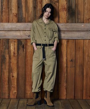 파번 5810 피그먼트 오버핏 베이지 점프수트