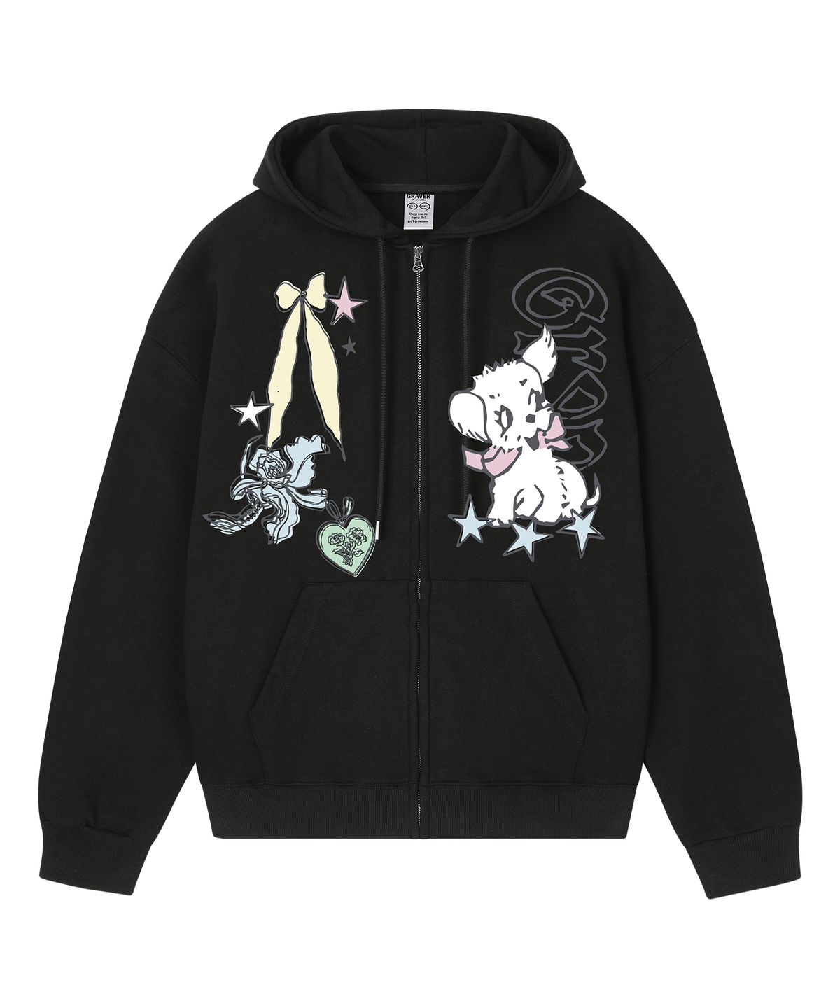그레이버(GRAVER) [UNISEX]COLLECT WITH 후드집업_BLACK
