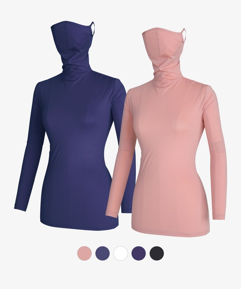 [2PACK] 썬쉴드 여성 냉감 마스크넥 긴팔 티셔츠 5 Colors