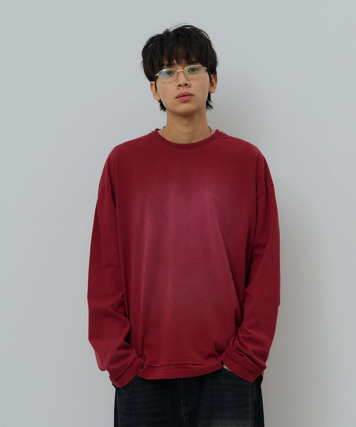 데시레드(DESIRED) 데끼 워싱 긴팔 티셔츠-FASK5102B07