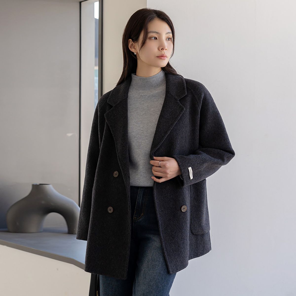 엘리시아(ELYSIA) 투엔 핸드메이드 울 더블 자켓