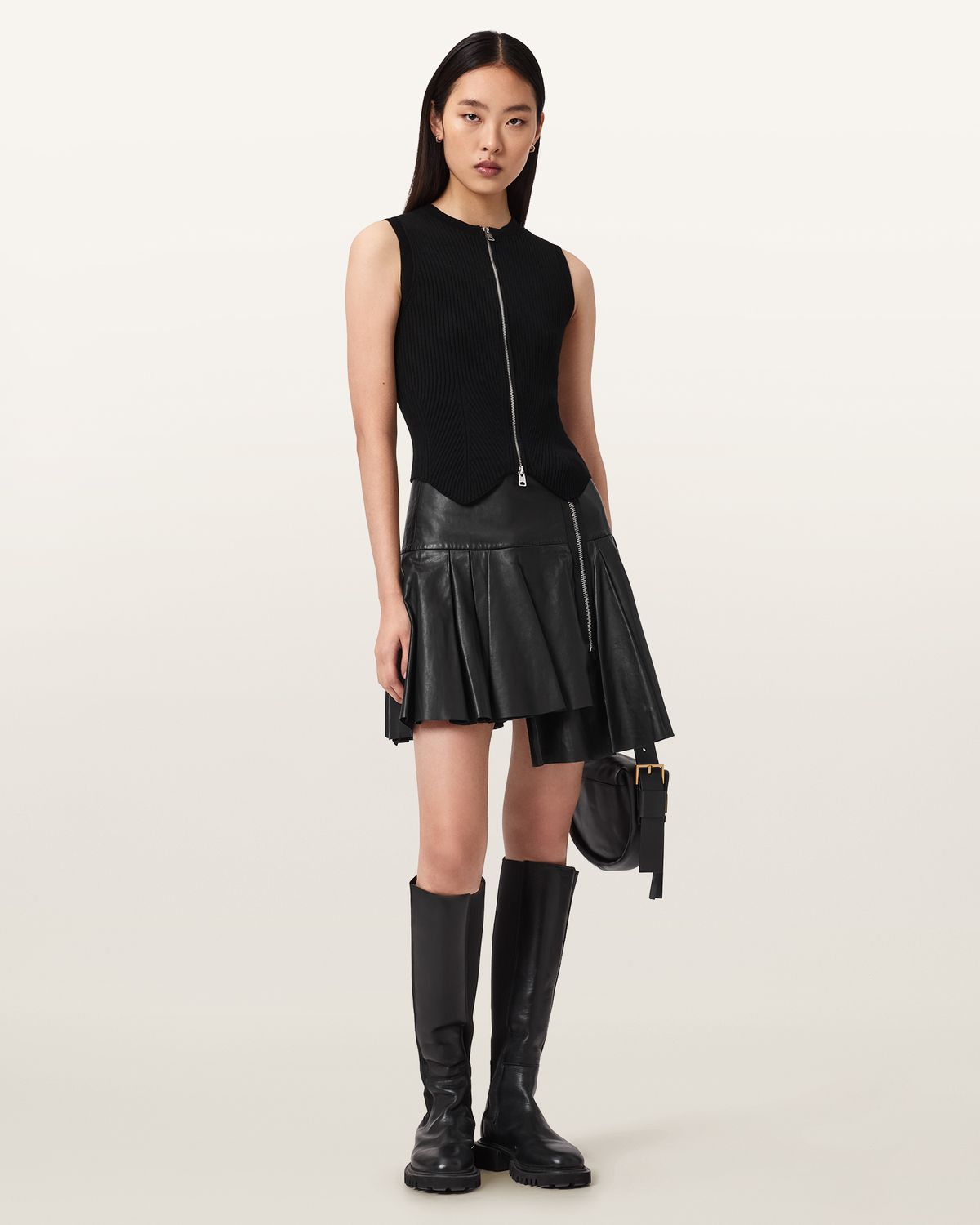 올세인츠(ALLSAINTS) 이리나 레더 스커트 W043RE-5