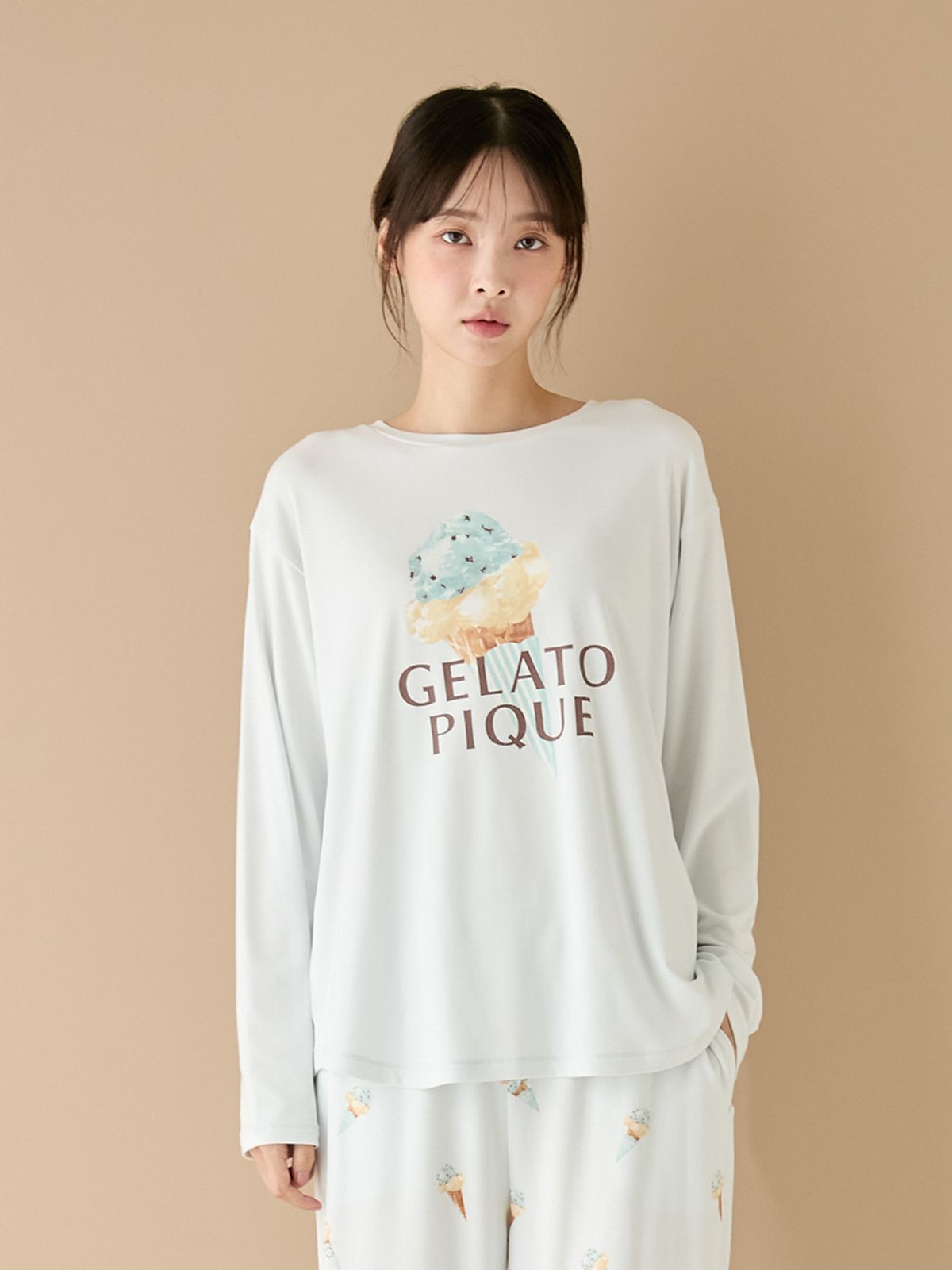 젤라또 피케(GELATO PIQUE) 아이스 원포인트 롱 티셔츠 PWCT261264