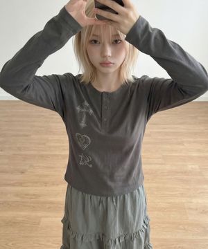 [WOMAN]LEGACY 헨리넥 롱슬리브 티셔츠_2color