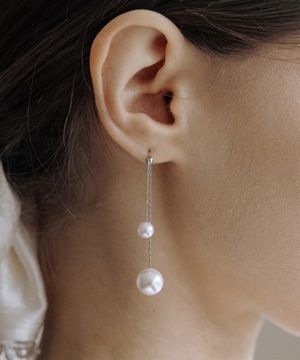 HML009 Pearl Drop Chain Earrings