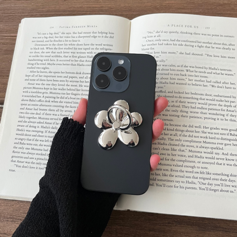 silver flower finger grip tok