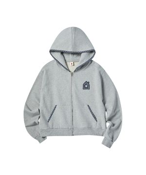 W HOME CHECK HOOD ZIP-UP [GRAY]