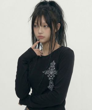 [UNISEX]NEW CROSS U넥 롱슬리브_2color