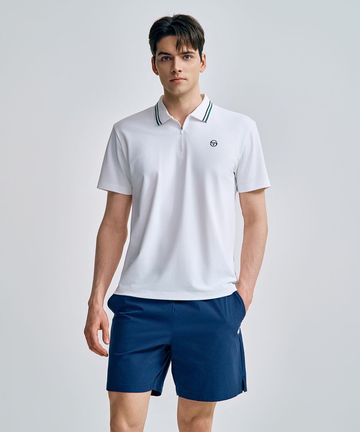 세르지오 타키니(SERGIO TACCHINI) M 지퍼넥 폴로 (White)