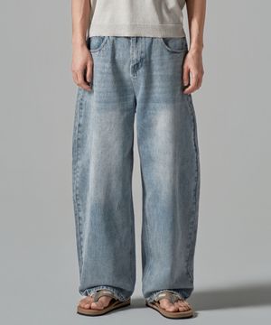 M279 커브드핏 데님 와이드 팬츠_라이트블루