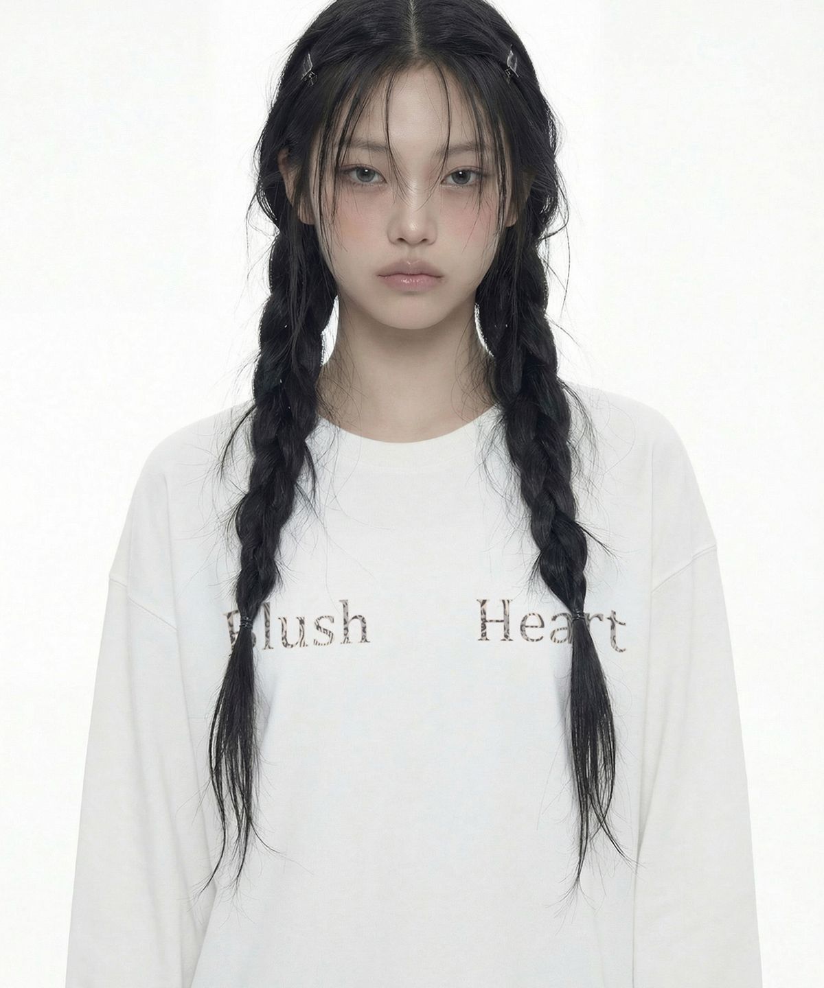 그레이버(GRAVER) [UNISEX]BLUSH HEART 롱슬리브 티셔츠_2color