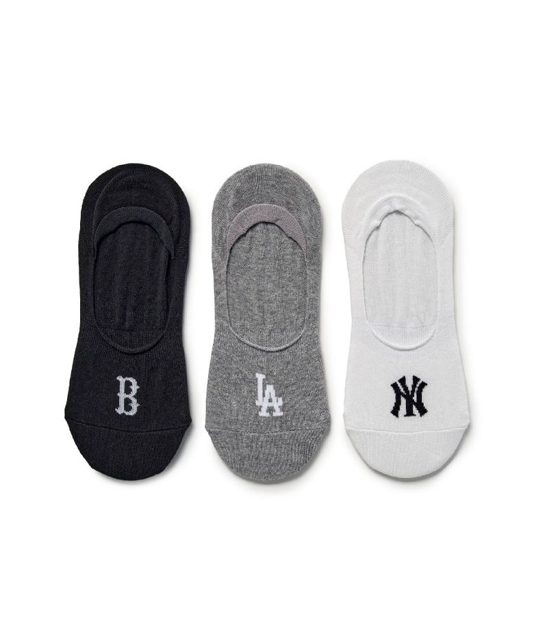 스몰 로고 페이크 삭스 3족세트 MLB (Melange Grey)